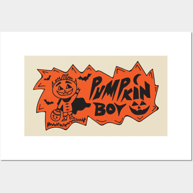 Pumpkin Boy Wall Art by Space Cadet Art